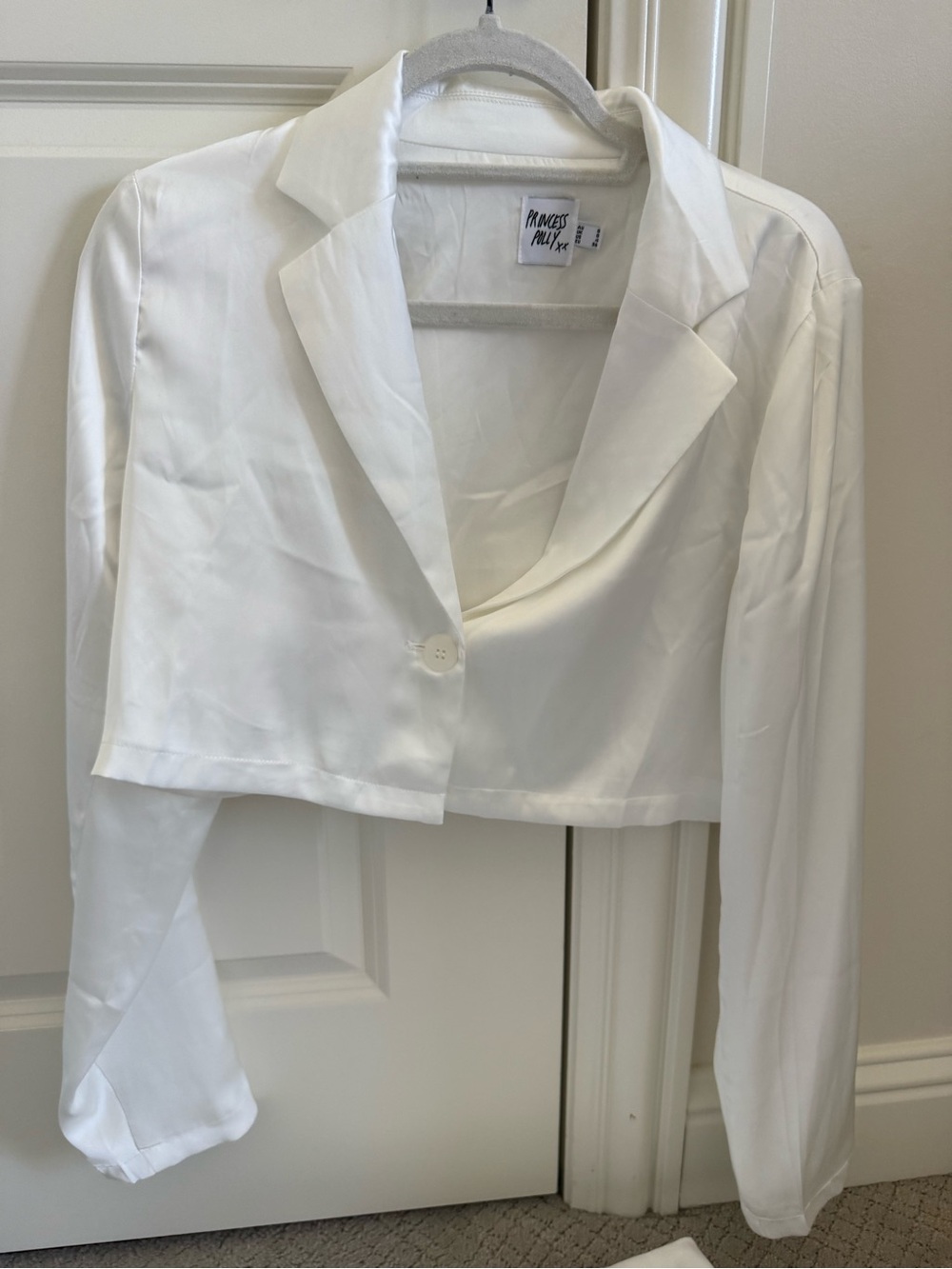 Cropped White Blazer and Mini Skirt Set